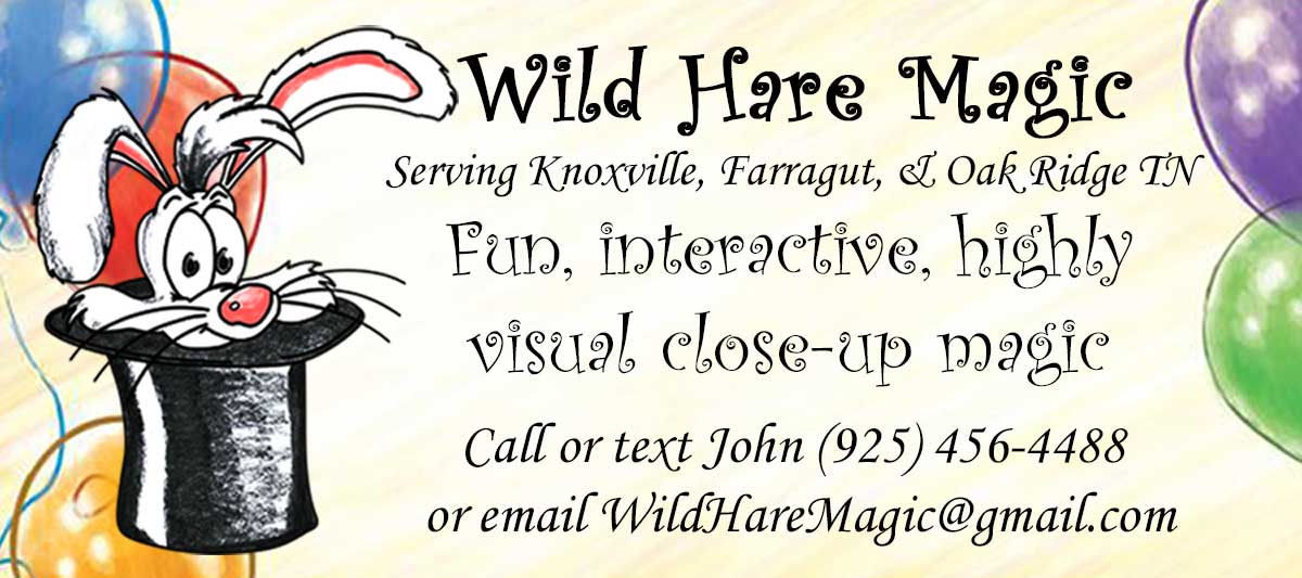 Wild Hare Magic - Magician John Gyllenhaal, text or call (925) 456-4488